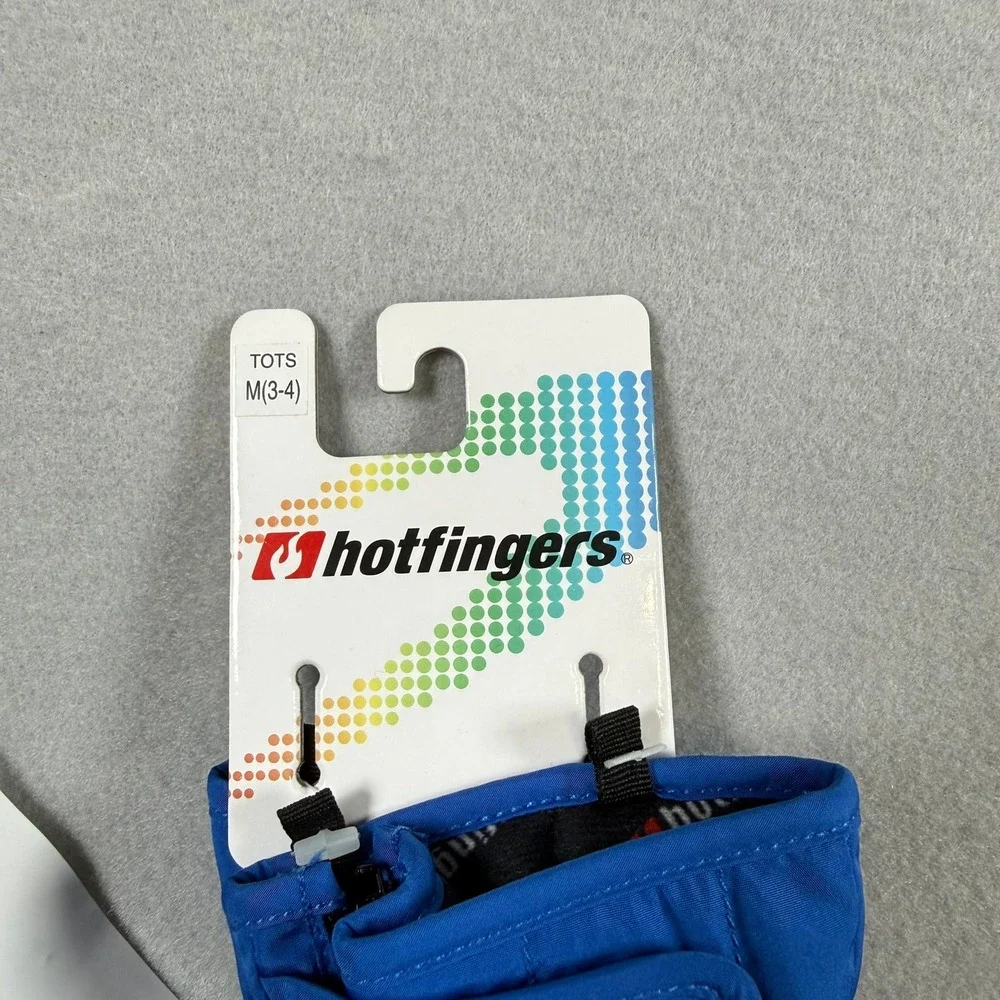 Hotfingers Kids M (3-4) Zip N Slide Mittens Blue Waterproof Winter Snow Gear
